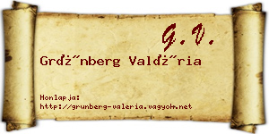 Grünberg Valéria névjegykártya